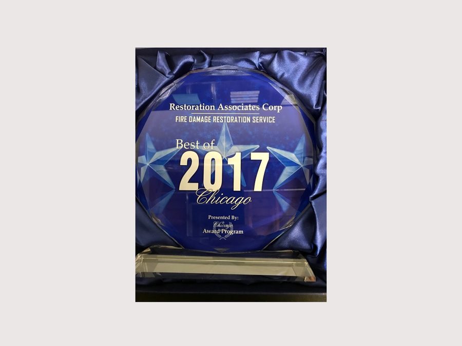 Best of 2017 Chicago Fire Damage Restoration Service Plaque